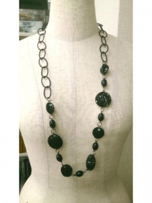 MIQUILA MQ271ブラックロングネックレス
