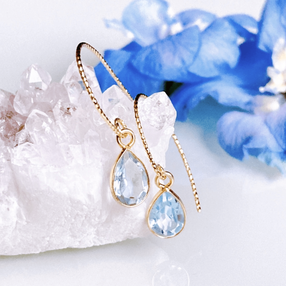 SAKURA jewelry SAKURA jewelry/30/大粒スカイブルートパーズピアス(イヤリング変更可能)