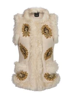 PINKO Decorated shearling gilet