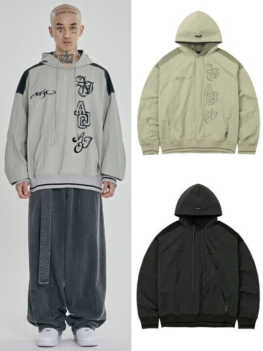 AJOBYAJO AJOBYAJO Total Logo Nylon Hoodie