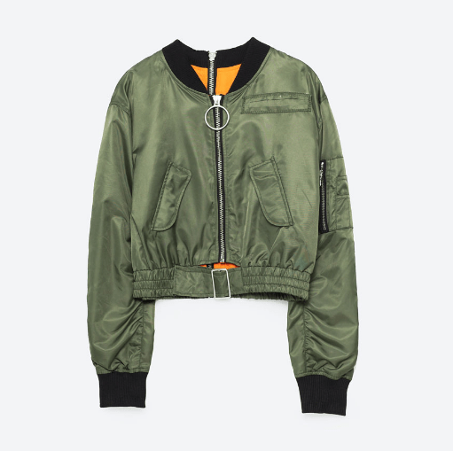 ZARA クロップド丈ボンバージャケット