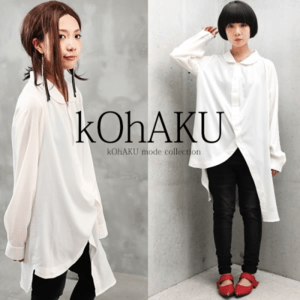 osharewalker osharewalker/kOhAKU変形デザインロングシャツ(PO-15017)