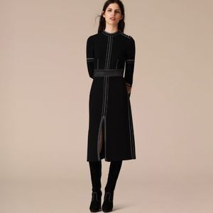 BURBERRY レジメンタル・ウールシルク・シフトドレス