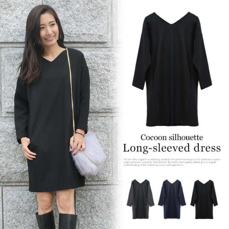 MODE ROBE Vネックコクーンワンピ