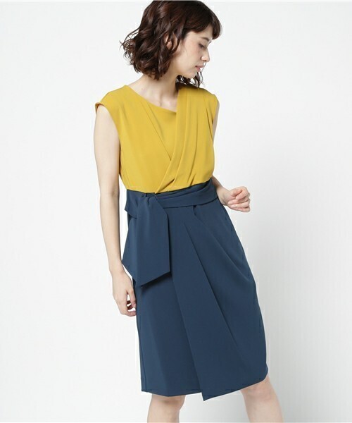 GRACE CONTINENTAL フロントドレープワンピース