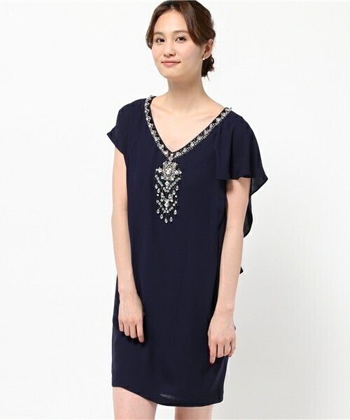 GRACE CONTINENTAL エスニックビジューワンピース