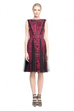 TADASHI SHOJI アスマラ　トライバルモチーフ　レッドミディアム