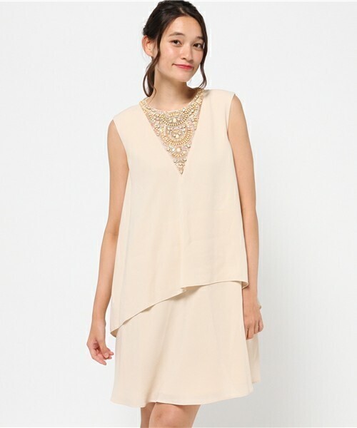 GRACE CONTINENTAL ビジュー切替ワンピース