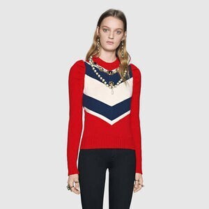 GUCCI 刺繍ウールニットトップス