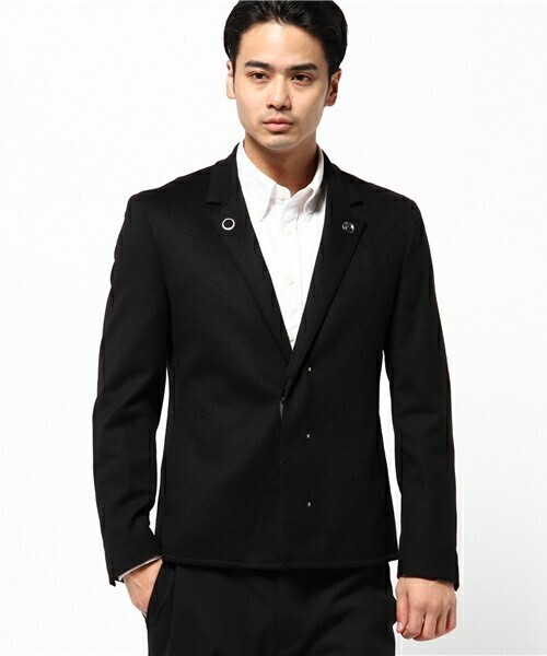 LANVIN en Bleu Different Materials MIX Jacket Blouson/異素材MIX ジャケットブルゾン