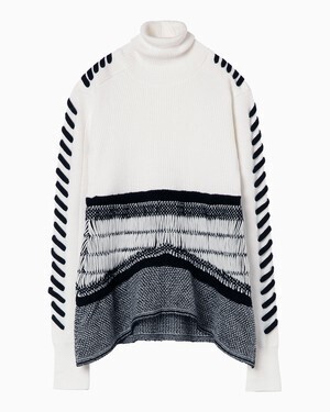 mame EXOTIC PATTERN PEPLUM KNIT