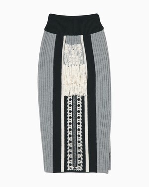 mame Cable Stich Fringe Skirt