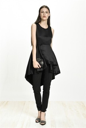 PINKO elegant short dress in diagonal-weave duchesse