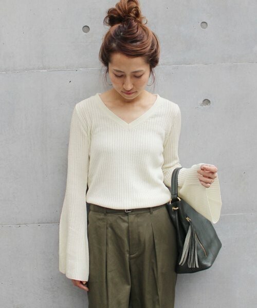 FRAMeWORK Cashfeel Rib フレアーソデ◆