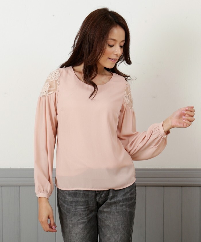 MEW'S REFINED CLOTHES 肩レースブラウス