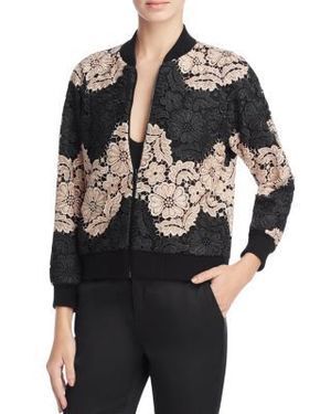 Alice + Olivia Felisa Lace Bomber Jacket