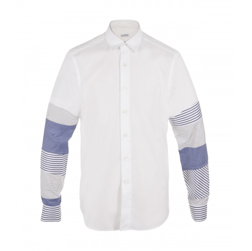 LOEWE Patchwork Sleeve Shirt White/blue