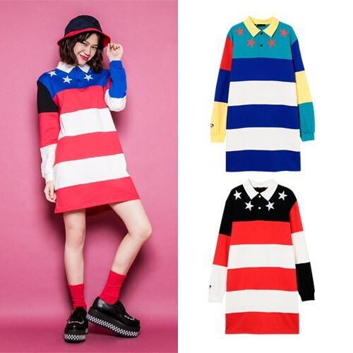 Candy Stripper COLOR BORDER POLO PULLOVER
