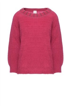 PINKO solid-colour knit shirt in a mohair blend