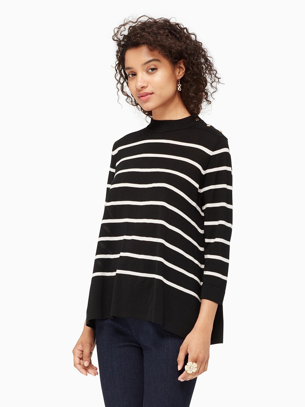 kate spade new york BROOME STREET STRIPE SWING SWEATER