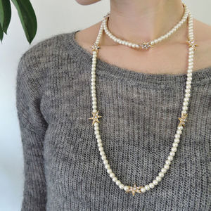 ADER STAR pearl long necklace