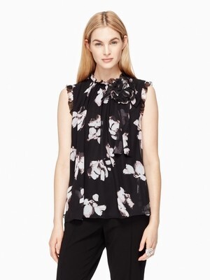 kate spade new york MADISON AVE. COLLECTION DUSK FLORAL RYA TOP