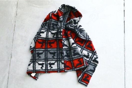 Engineered Garments Button Shawl - Deer Wool Jacquard
