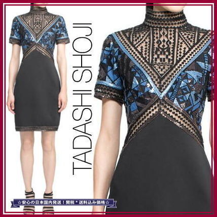 TADASHI SHOJI タトゥーアートジオメカクテルドレス