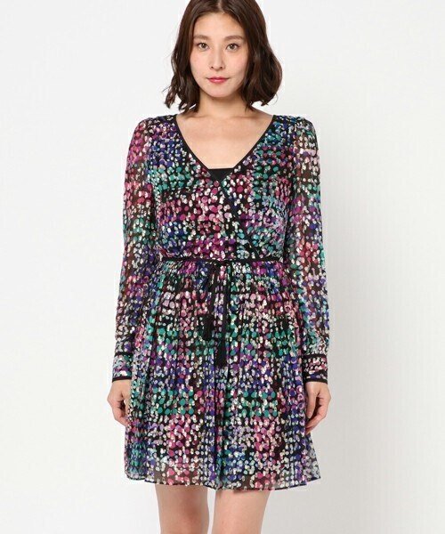 kate spade new york MAKE MAGIC METALLIC MULTI DOT MINI DRESS