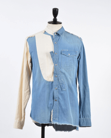 Maison MIHARA YASUHIRO HALF&HALF DENIM SHIRT