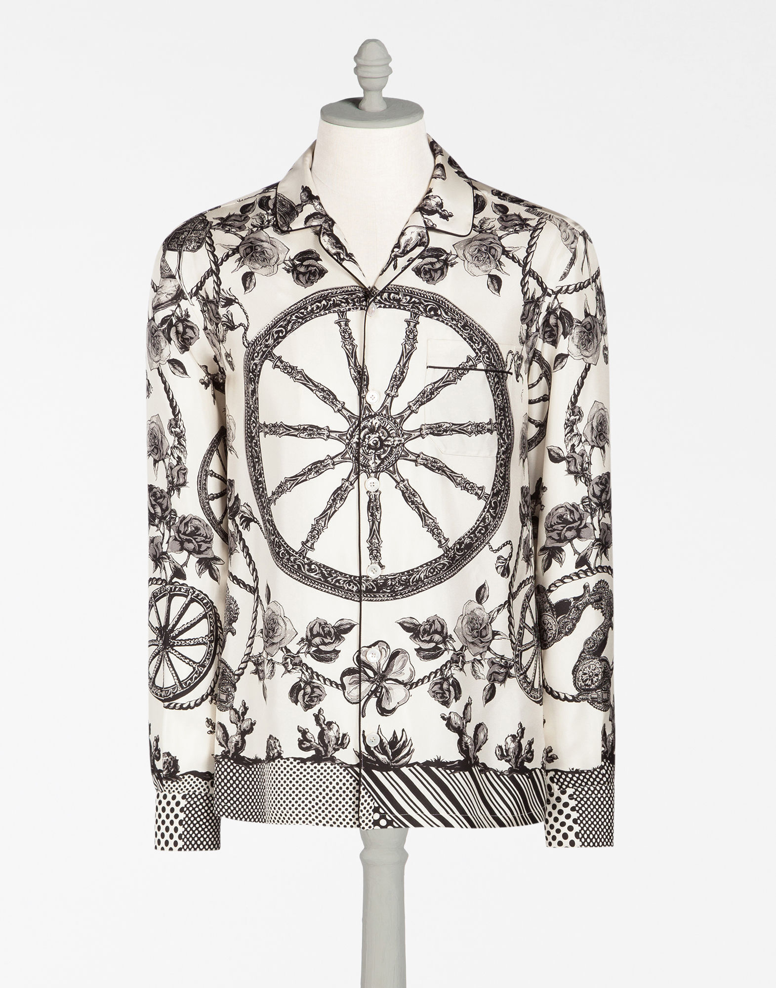 Dolce & Gabbana シャツ プリントシルクツイル パジャマスタイル