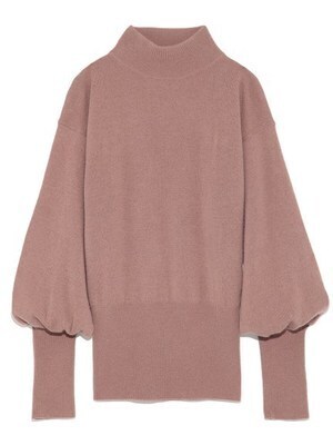 emmi atelier パフスリーブハイネックニット
