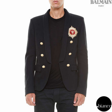 BALMAIN EMBROIDER COTTON BLAZER