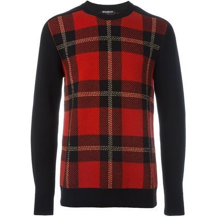 BALMAIN チェック柄 スウェットシャツ