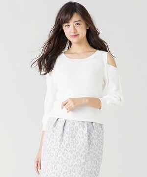 MISCH MASCH 肩開き袖パールニット