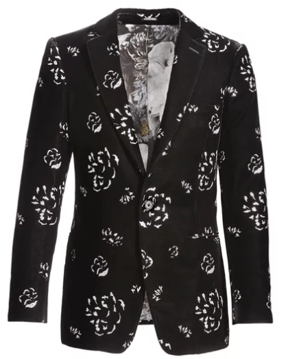 Alexander McQueen Floral-Embellished Velvet Evening Jacket