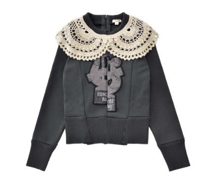 MARC JACOBS L/S Deconstructed Harp Knit With Crochet Collar Detail