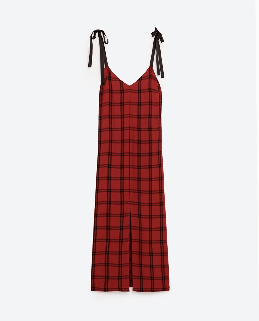 ZARA チェック柄ロングワンピース