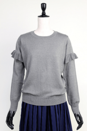 trois 【T63-4239】trois/フリル付ニット