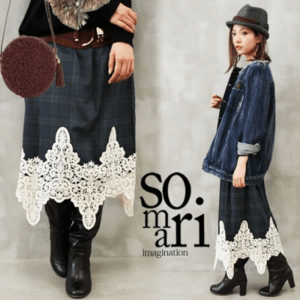 osharewalker osharewalker/somariブラックウォッチレーススカート（MI-651）