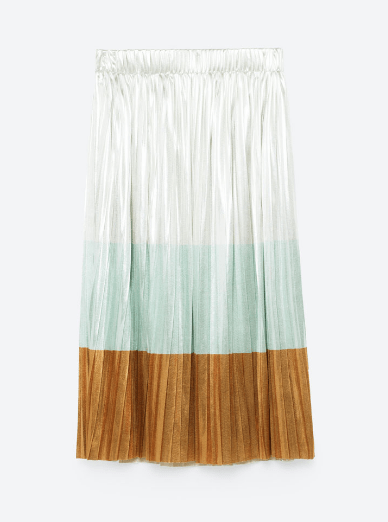 ZARA シャイニープリーツスカート
