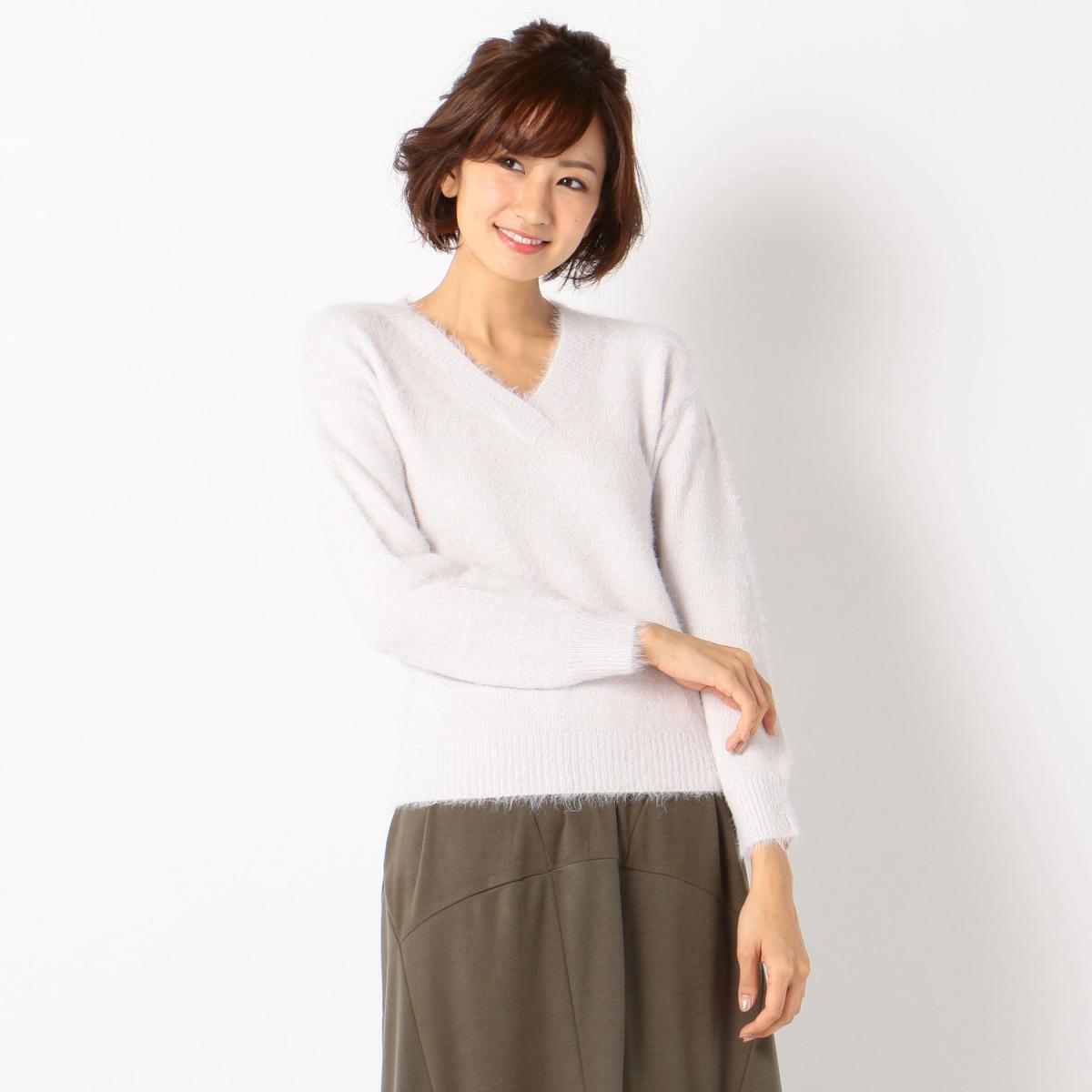 MEW'S REFINED CLOTHES フェレットライク深Vニット