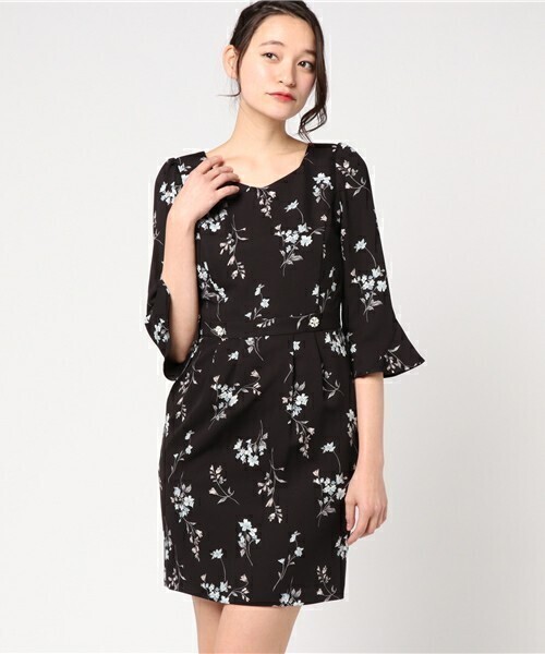 MISCH MASCH 袖フレアーハートネックワンピ