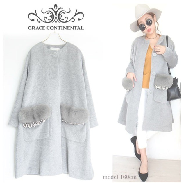 GRACE CONTINENTAL 刺繍ポケットコート