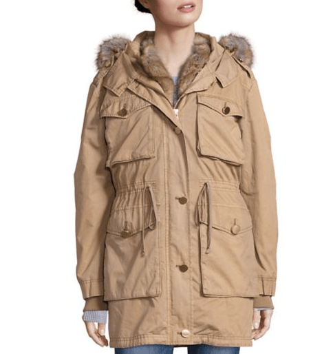 MICHAEL MICHAEL KORS Faux Fur-Trimmed Parka Coat
