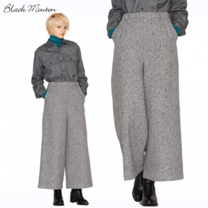 Black Mouton Black Mouton/ネップヘリンボンワイドパンツ（65571）