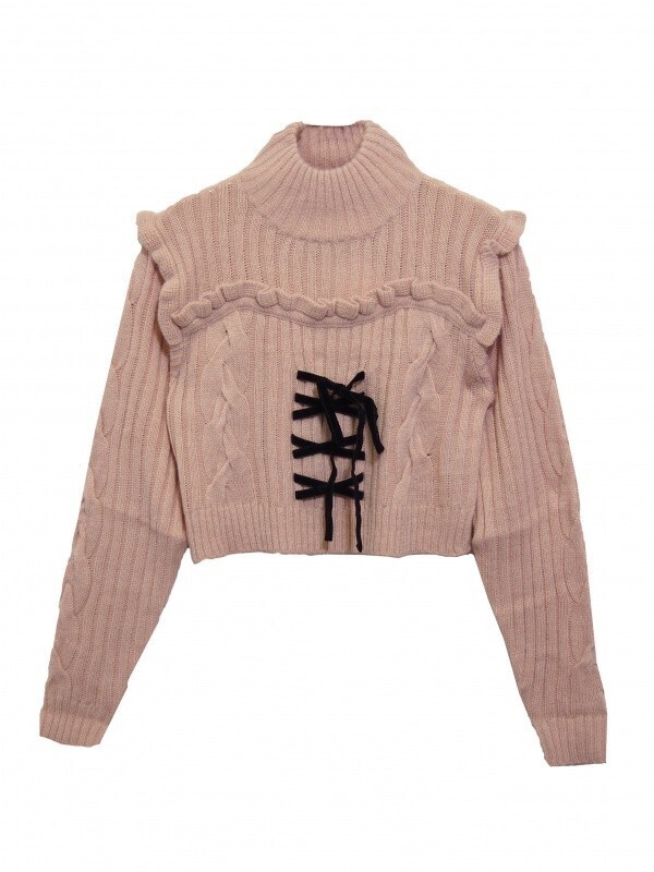 Honey mi Honey laceup highneck knit