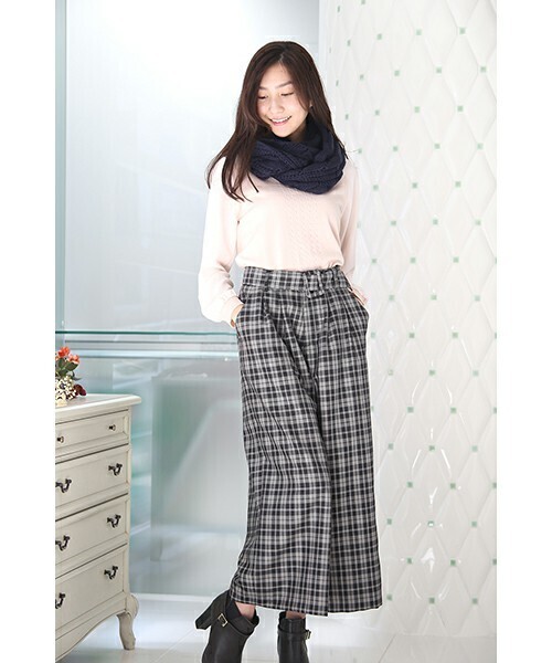 PATTERN fiona ベルト付ロングワイドパンツ