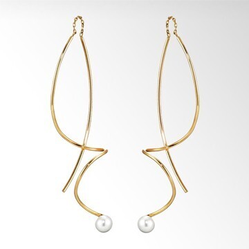 STAR JEWELRY PEARL LINE PIERCED EARRINGS