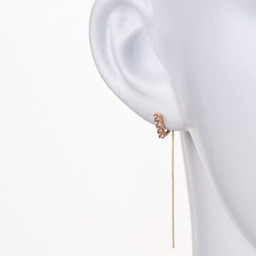 STAR JEWELRY WHITE TOPAZ CHAIN EARRINGS